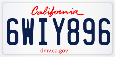CA license plate 6WIY896