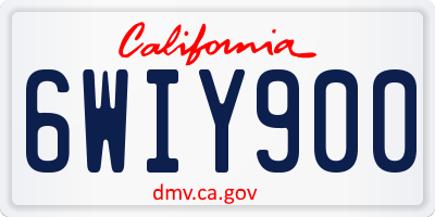CA license plate 6WIY900