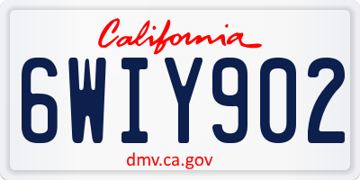 CA license plate 6WIY902