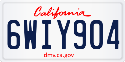 CA license plate 6WIY904