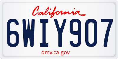 CA license plate 6WIY907