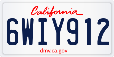 CA license plate 6WIY912