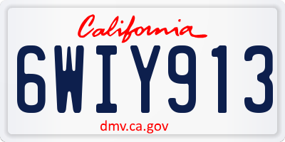 CA license plate 6WIY913