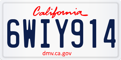 CA license plate 6WIY914