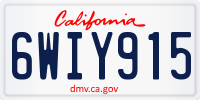 CA license plate 6WIY915