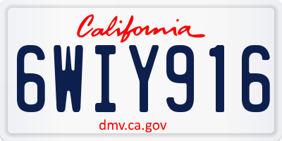 CA license plate 6WIY916