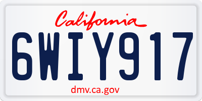 CA license plate 6WIY917