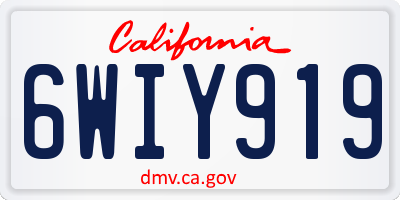 CA license plate 6WIY919
