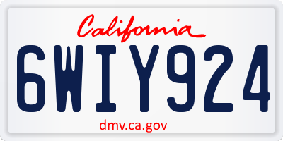 CA license plate 6WIY924