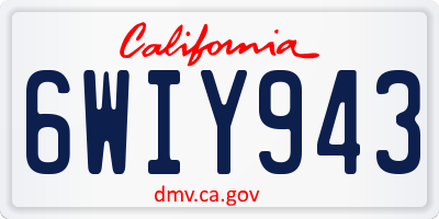 CA license plate 6WIY943