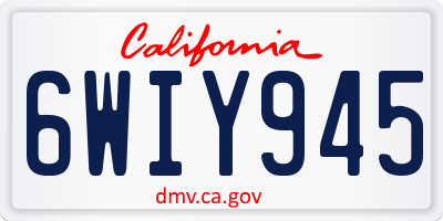 CA license plate 6WIY945