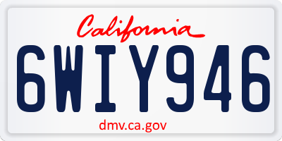 CA license plate 6WIY946