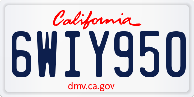 CA license plate 6WIY950