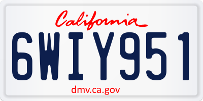 CA license plate 6WIY951