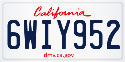 CA license plate 6WIY952