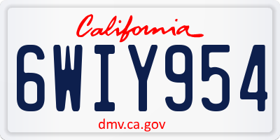 CA license plate 6WIY954