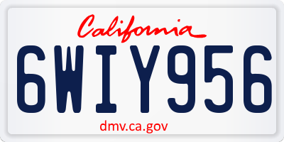 CA license plate 6WIY956