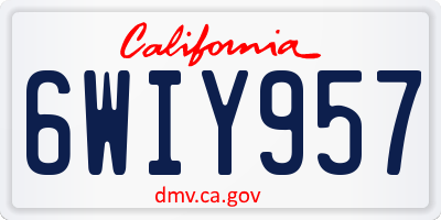 CA license plate 6WIY957