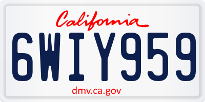 CA license plate 6WIY959