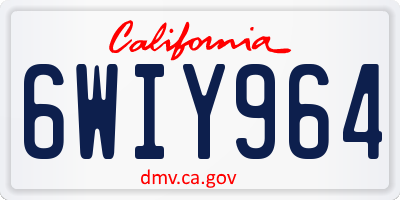CA license plate 6WIY964