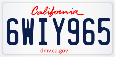 CA license plate 6WIY965