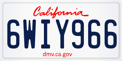 CA license plate 6WIY966