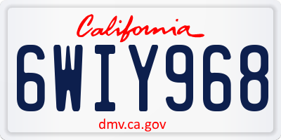 CA license plate 6WIY968