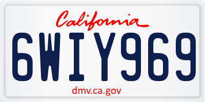 CA license plate 6WIY969