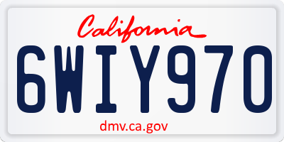 CA license plate 6WIY970
