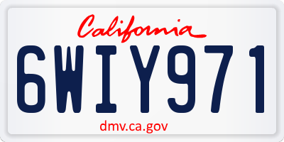CA license plate 6WIY971