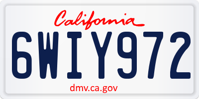 CA license plate 6WIY972