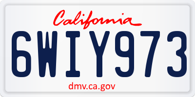 CA license plate 6WIY973