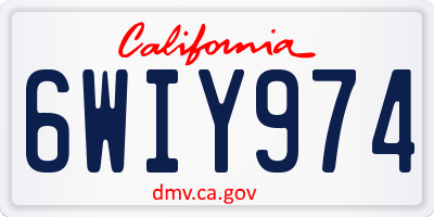CA license plate 6WIY974