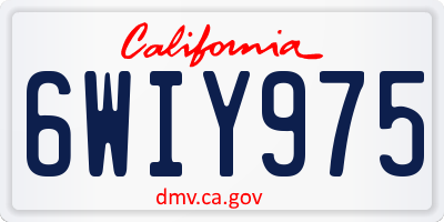 CA license plate 6WIY975