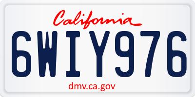 CA license plate 6WIY976