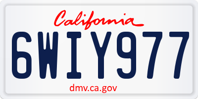 CA license plate 6WIY977