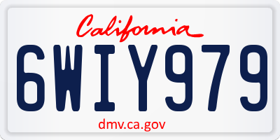 CA license plate 6WIY979