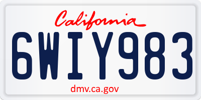 CA license plate 6WIY983