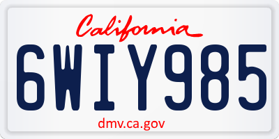 CA license plate 6WIY985
