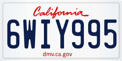 CA license plate 6WIY995