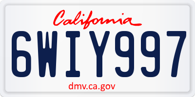 CA license plate 6WIY997