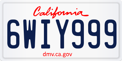 CA license plate 6WIY999