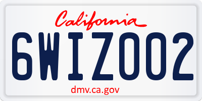 CA license plate 6WIZ002