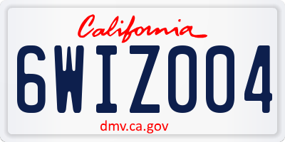 CA license plate 6WIZ004