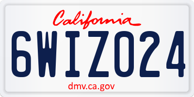 CA license plate 6WIZ024