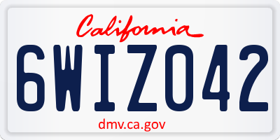 CA license plate 6WIZ042