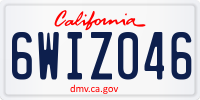 CA license plate 6WIZ046