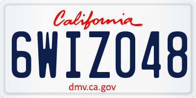 CA license plate 6WIZ048