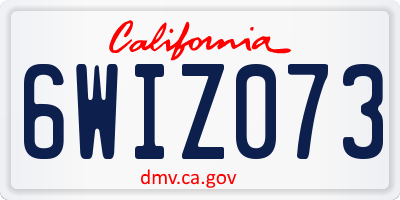 CA license plate 6WIZ073