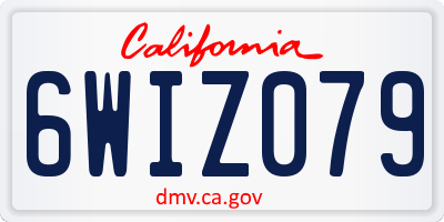 CA license plate 6WIZ079